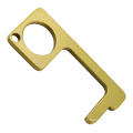 Custom Hands Free No Touch Prevention Zinc Alloy Edc Brass Door Opener Tool Metal Keychain
